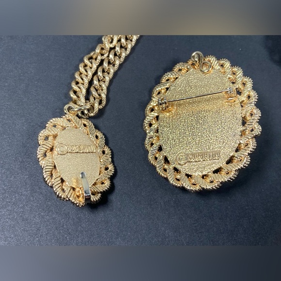 OLD VIENNA Sarah Cov Coventry Set Necklace & Detachable Brooch Ring Vintage - Picture 9 of 12